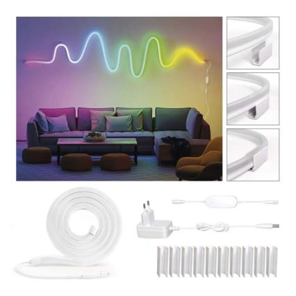 RGBIC Cinta LED regulable GoSmart LED/24W/230V 3 m Wi-Fi Tuya