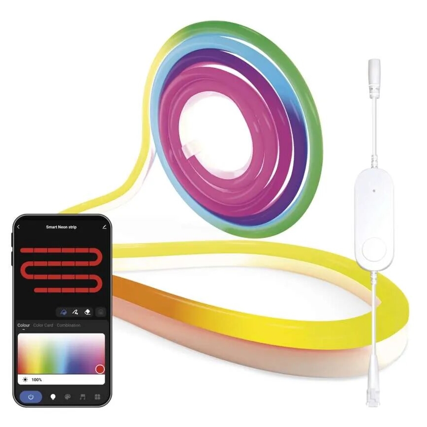 RGBIC Cinta LED regulable GoSmart LED/24W/230V 3 m Wi-Fi Tuya