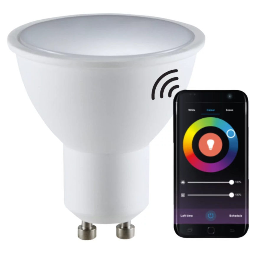 RGBW Bombilla LED regulable G45 GU10/5,5W/230V 2700-6500K Wi-Fi Tuya