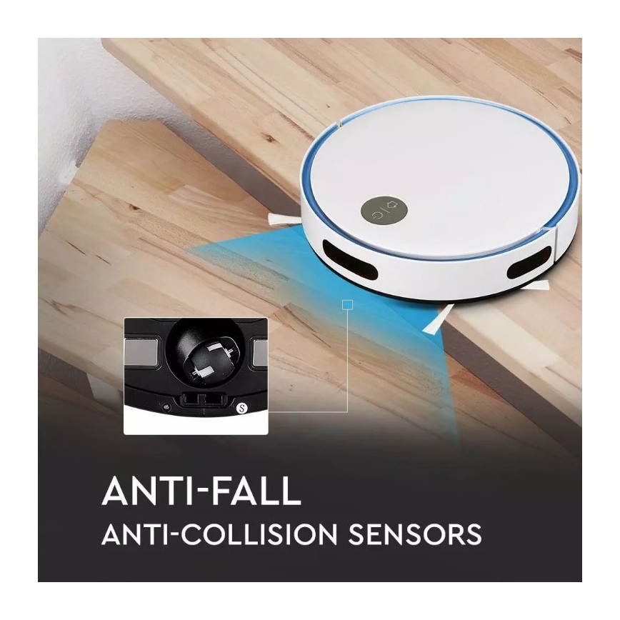 Robot aspirador blanco/azul + mando a distancia