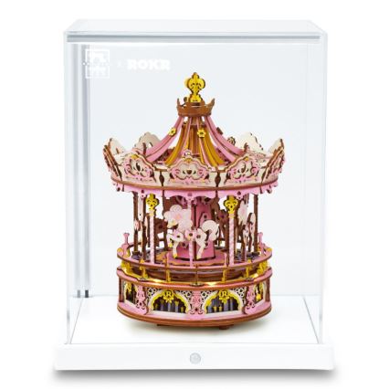 RoboTime - 3D puzzle caja musical Carrusel romántico rosa