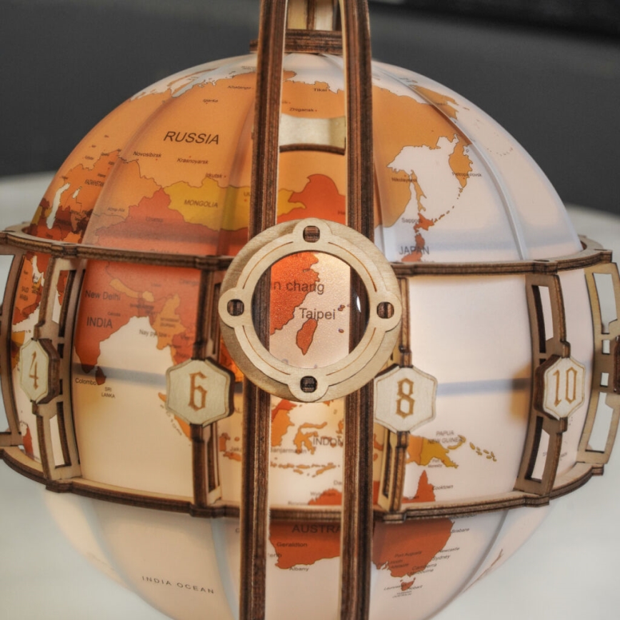 RoboTime - 3D puzzle mecánico de madera Globo luminoso