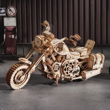 RoboTime - 3D puzzle mecánico de madera Motocicleta cruiser