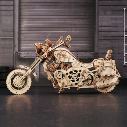 RoboTime - 3D puzzle mecánico de madera Motocicleta cruiser