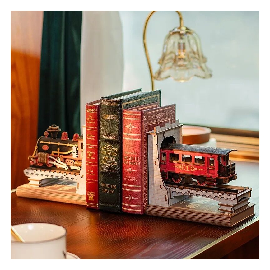 RoboTime - Rompecabezas 3D Sujeta-libros Tren de vapor histórico