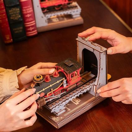 RoboTime - Rompecabezas 3D Sujeta-libros Tren de vapor histórico