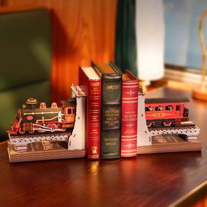 RoboTime - Rompecabezas 3D Sujeta-libros Tren de vapor histórico