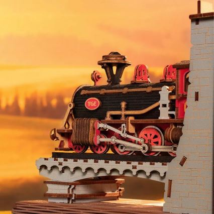 RoboTime - Rompecabezas 3D Sujeta-libros Tren de vapor histórico
