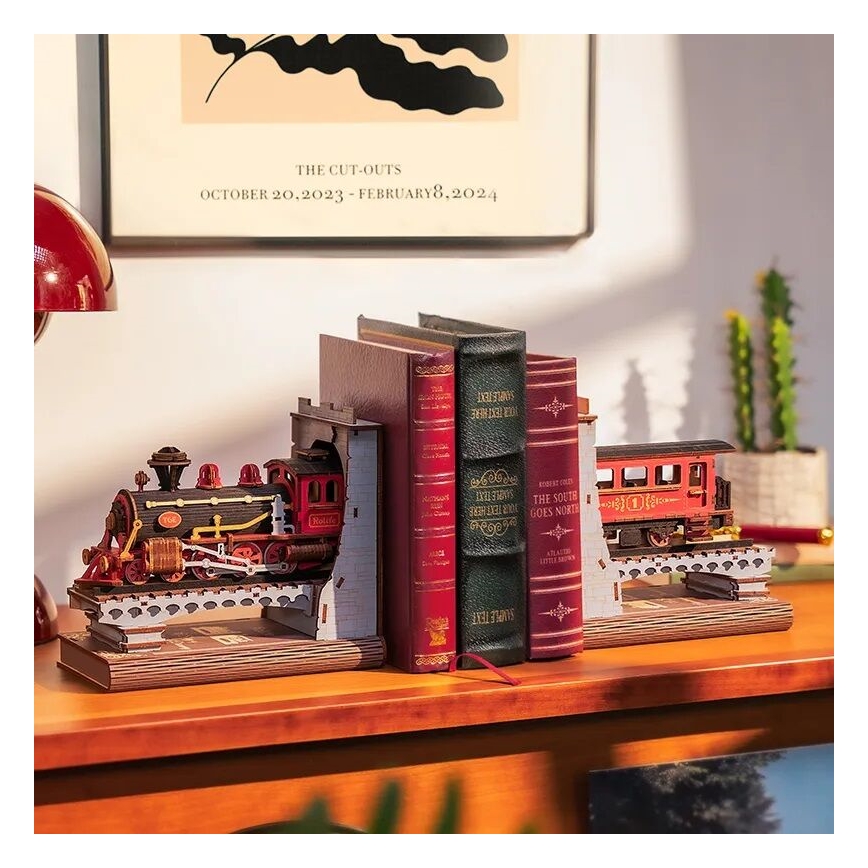 RoboTime - Rompecabezas 3D Sujeta-libros Tren de vapor histórico