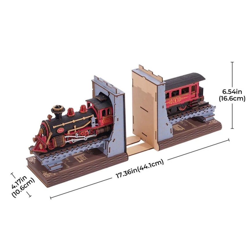 RoboTime - Rompecabezas 3D Sujeta-libros Tren de vapor histórico