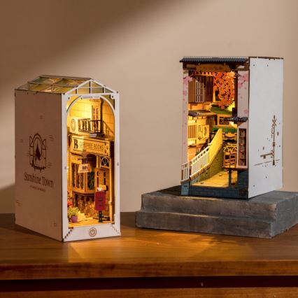 RoboTime - Sujeta-libros LED Pueblo Soleado 2xAAA.
