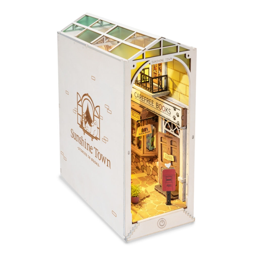 RoboTime - Sujeta-libros LED Pueblo Soleado 2xAAA.