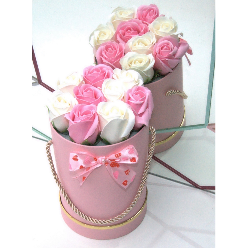 Rosas de jabón de espuma PINK - talla S (9 piezas)