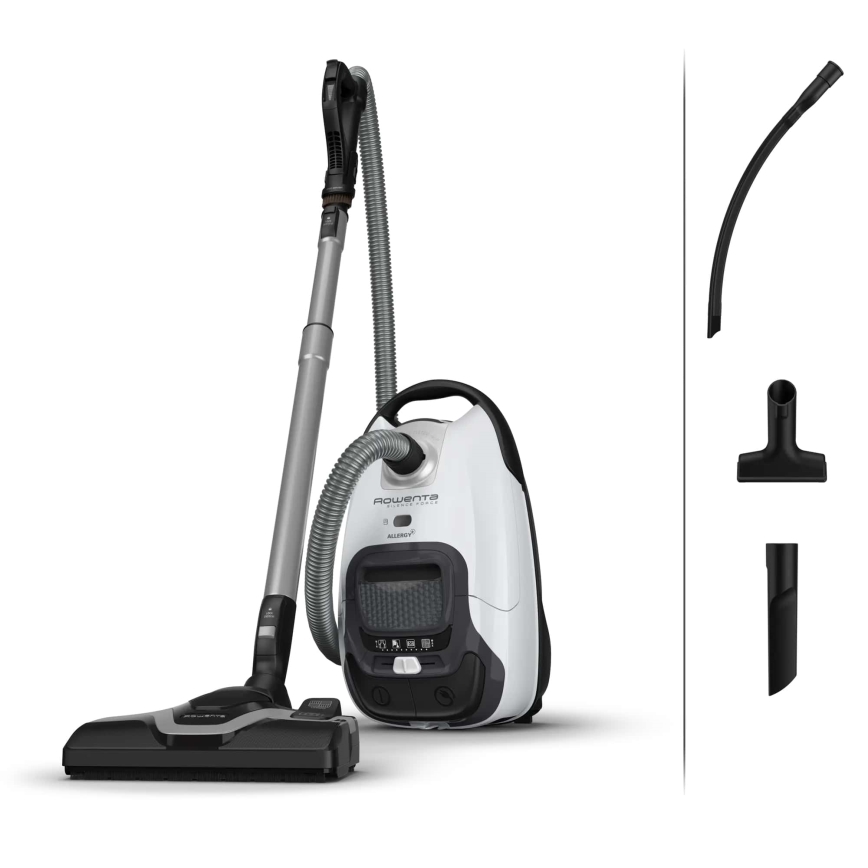 Rowenta - Aspiradora con bolsa SILENCE FORCE ALLERGY+ 4,5l 400W/230V negro/blanco
