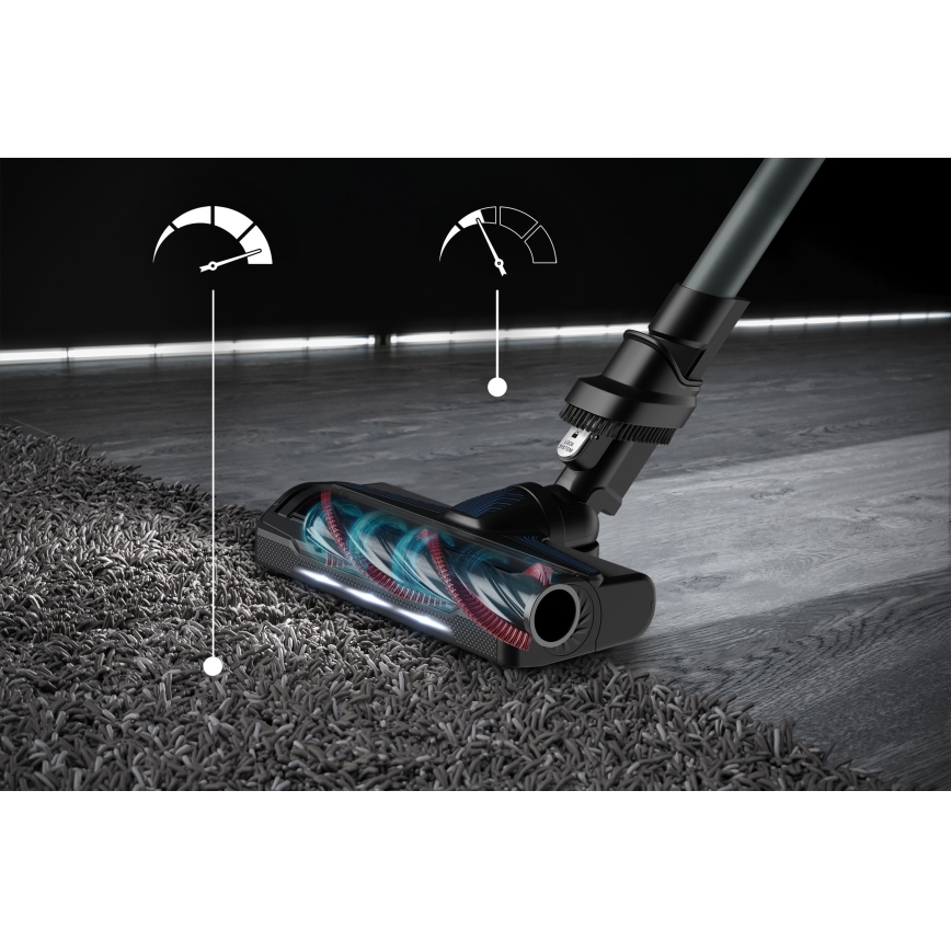 Rowenta - Aspiradora de varilla con fregona X-FORCE FLEX ANIMAL AQUA AUTO 4en1 250W/25,2V 2500 mAh negro/azul
