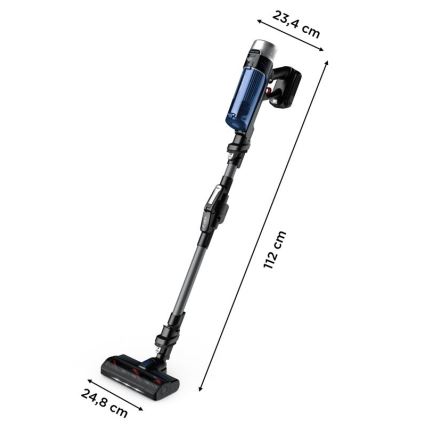 Rowenta - Aspiradora de varilla con fregona X-FORCE FLEX ANIMAL AQUA AUTO 4en1 250W/25,2V 2500 mAh negro/azul