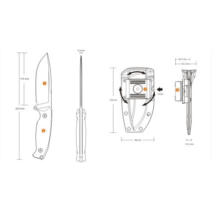 Ruike RUJF118G - Cuchillo JAGER 22,3 cm verde