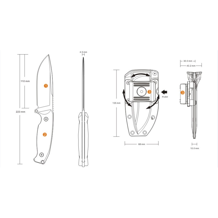 Ruike RUJF118G - Cuchillo JAGER 22,3 cm verde