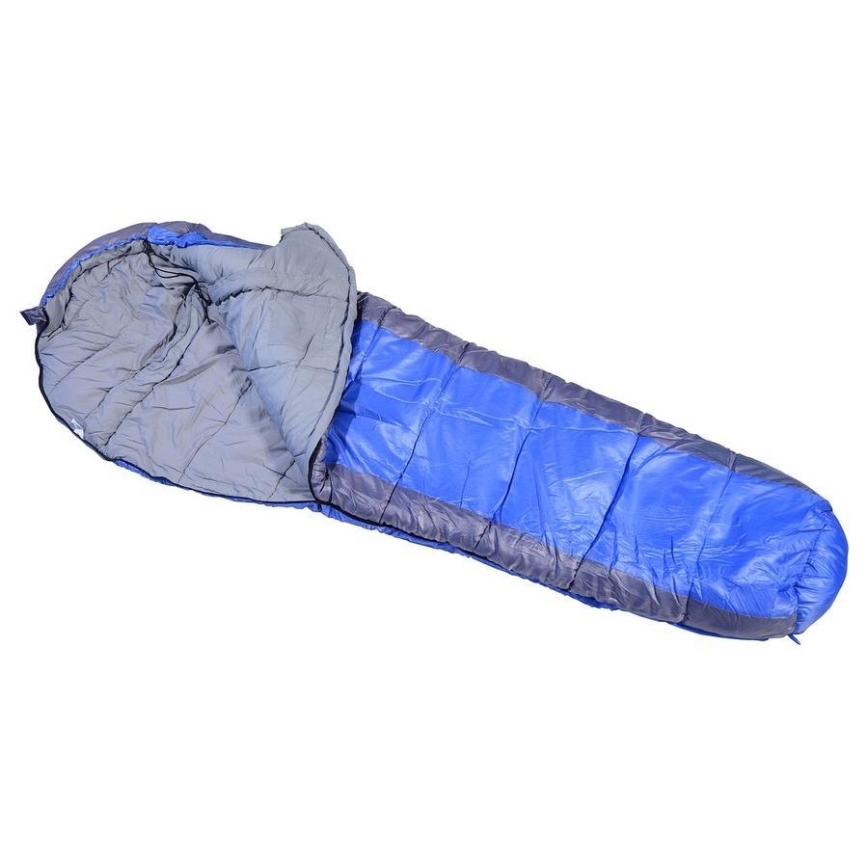 Saco de dormir tipo momia -5°C azul/gris