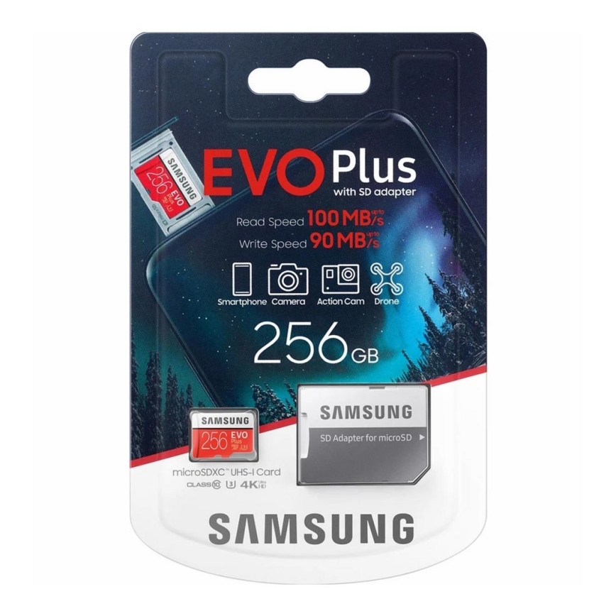 Samsung - MicroSDXC 256GB EVO+ U3 100MB/s + adaptador SD