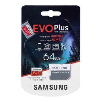 Samsung - MicroSDXC 64GB EVO+ U1 100MB/s + adaptador SD