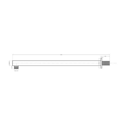 Sapho - Brazo de ducha cuadrado 44 cm cromo brillante
