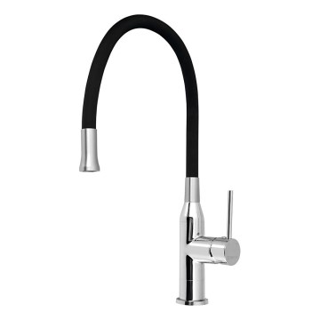 Sapho - Grifo de fregadero con brazo flexible SILI negro/latón