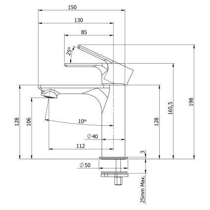 Sapho - Grifo de lavabo PAX 16,5 cm cromo brillante
