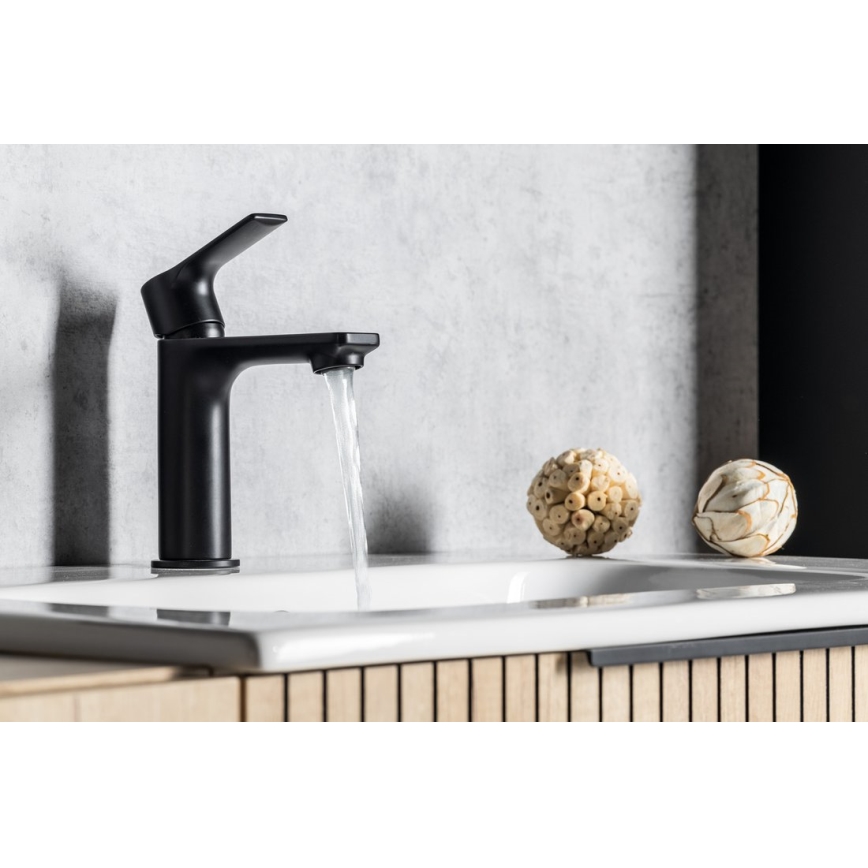 Sapho - Grifo de lavabo PAX 16,5 cm mate negro