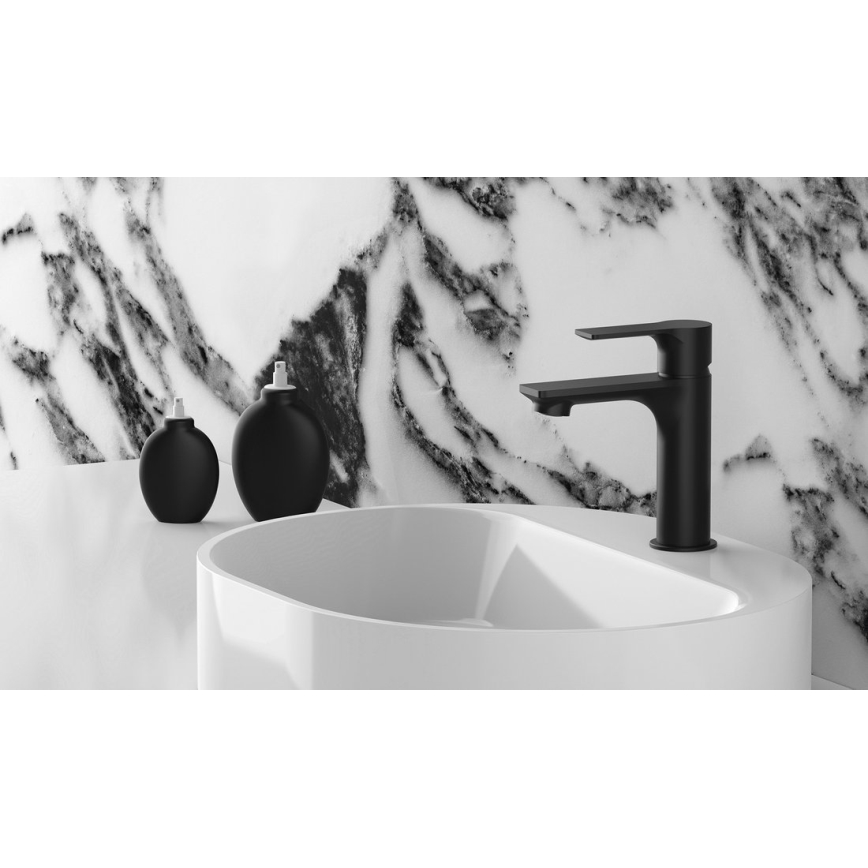 Sapho - Grifo de lavabo PAX 16,5 cm mate negro