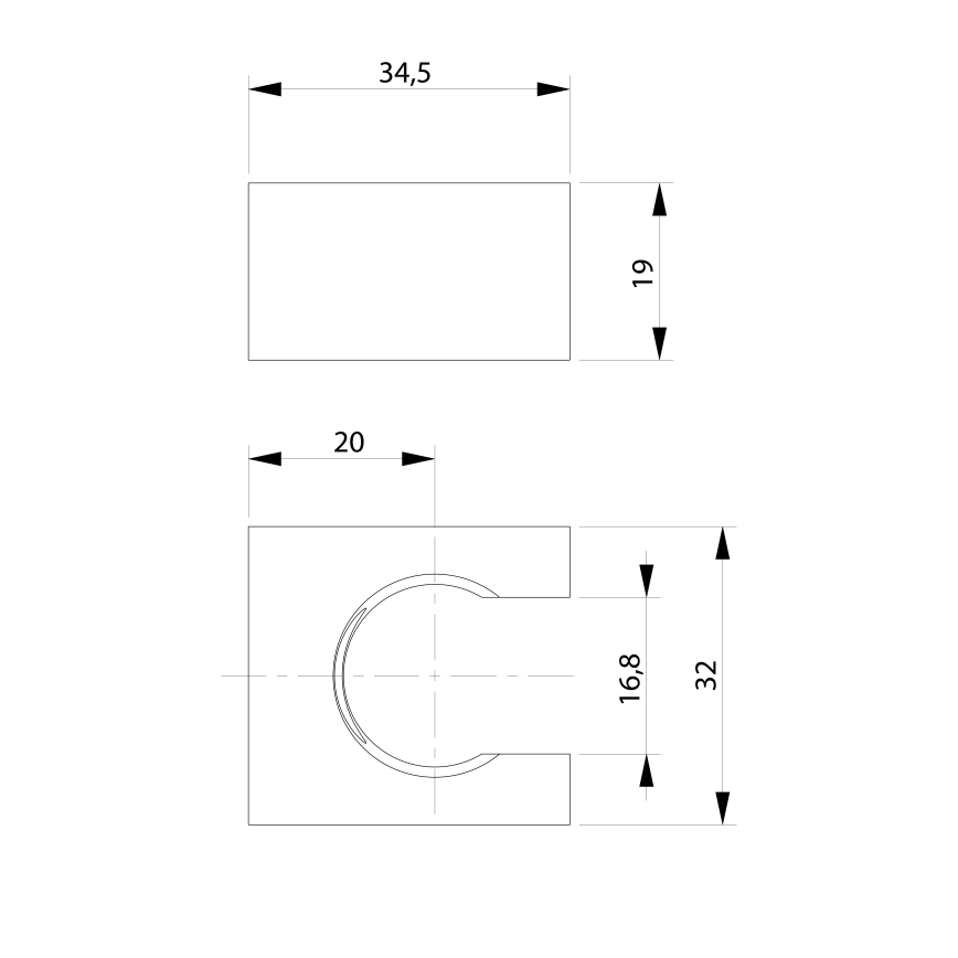 Sapho - Soporte fijo angular para ducha/mate negro