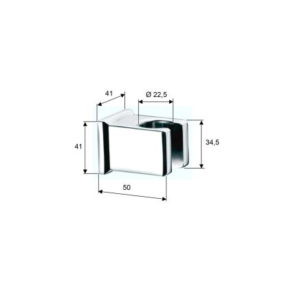 Sapho - Soporte fijo angular para ducha/mate negro