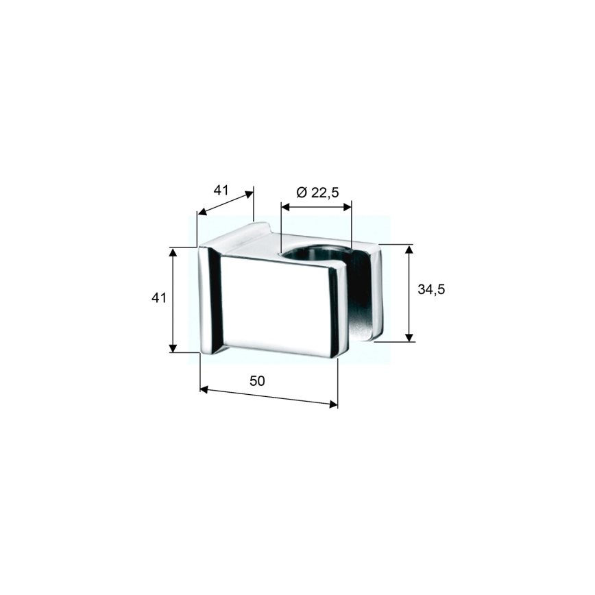 Sapho - Soporte fijo angular para ducha/mate negro