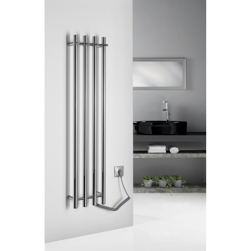 Sapho - Toallero eléctrico PAPINADO 85W/230V 120 cm cromo brillante derecho