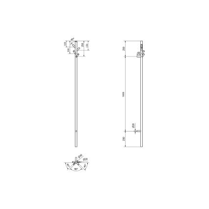 Sapho - Toallero eléctrico PASADOR 30W/230V 150 cm mate negro