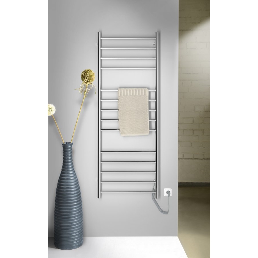 Sapho - Toallero eléctrico REDONDO 130W/230V 150 cm cromo brillante derecho redondeado