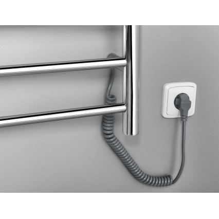 Sapho - Toallero eléctrico REDONDO 130W/230V 150 cm cromo brillante derecho redondeado