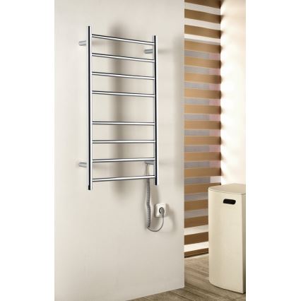 Sapho - Toallero eléctrico REDONDO 75W/230V 90 cm cromo brillante derecho redondeado
