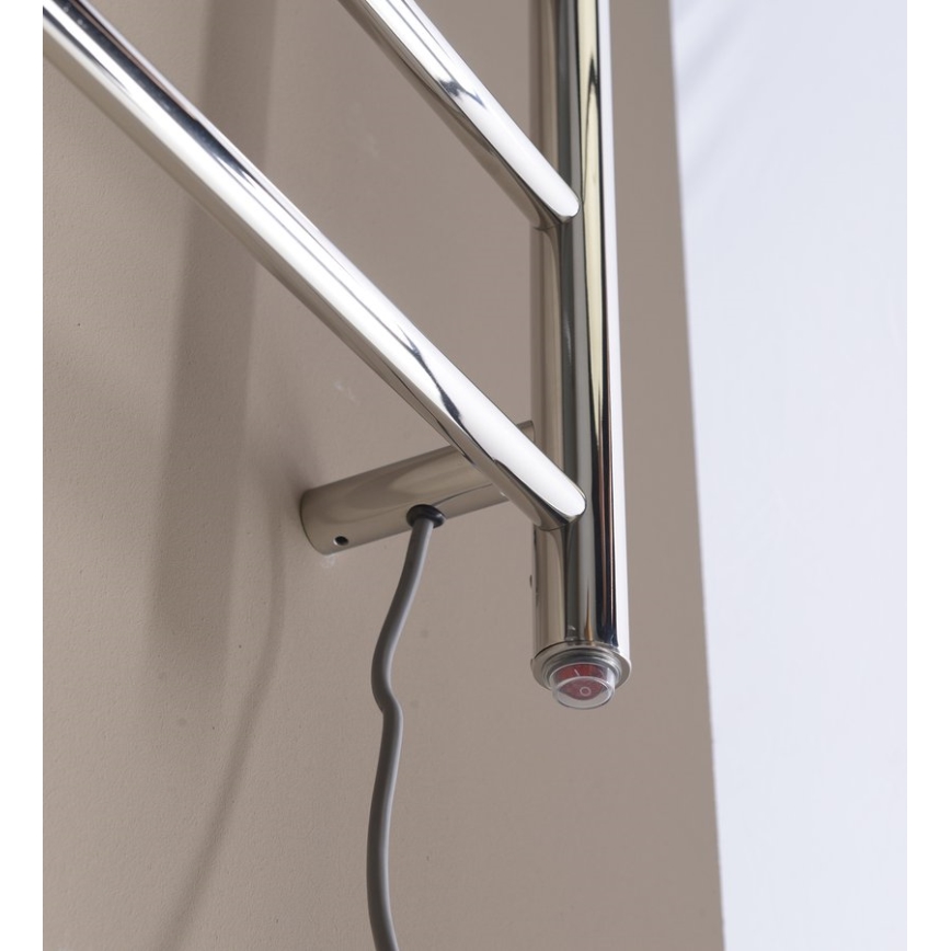 Sapho - Toallero eléctrico REDONDO 75W/230V 90 cm cromo brillante derecho redondeado