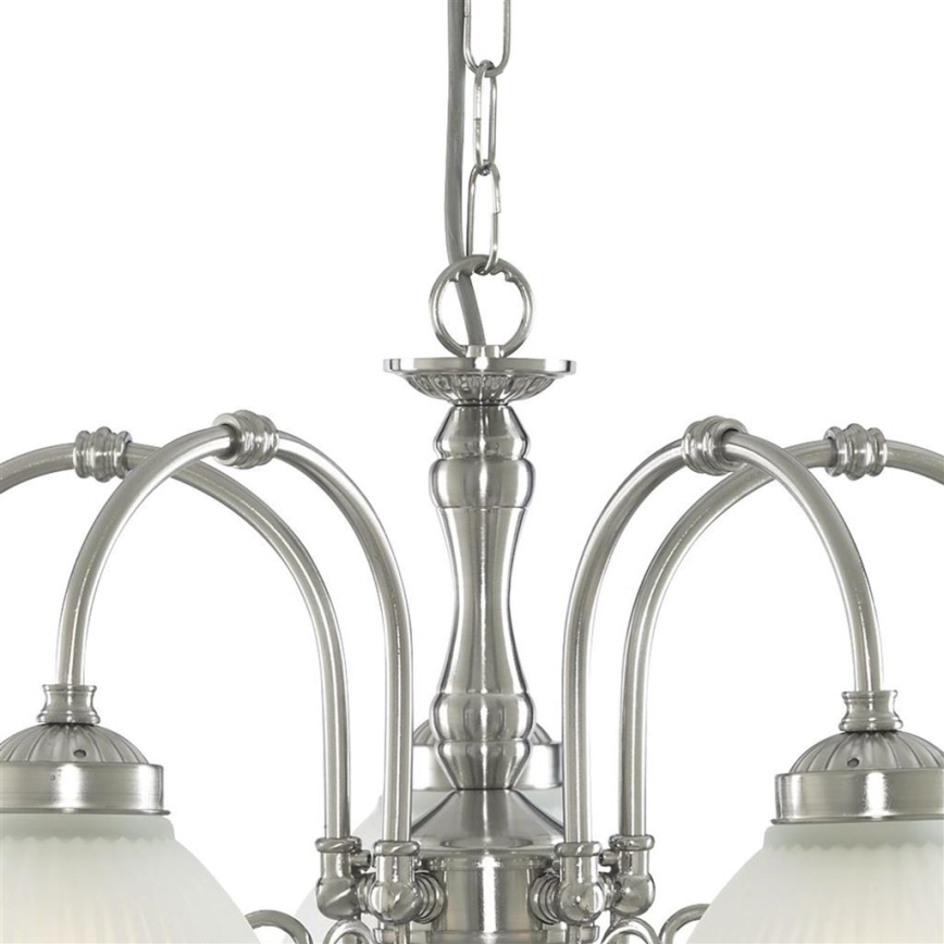 Searchlight - Lámpara colgante con cadena AMERICAN DINER 5xE14/60W/230V cromo brillante