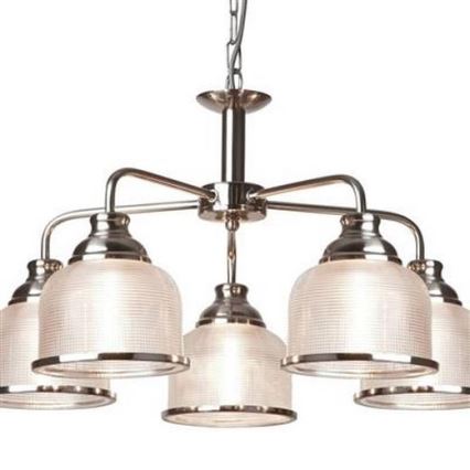 Searchlight - Lámpara colgante con cadena BISTRO 5xE27/60W/230V cromo brillante