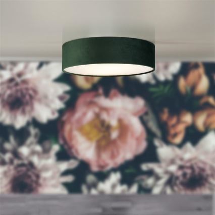 Searchlight - Plafón DRUM PLEAT 2xE27/15W/230V verde