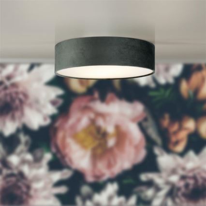 Searchlight - Plafón DRUM PLEAT 2xE27/15W/230V gris