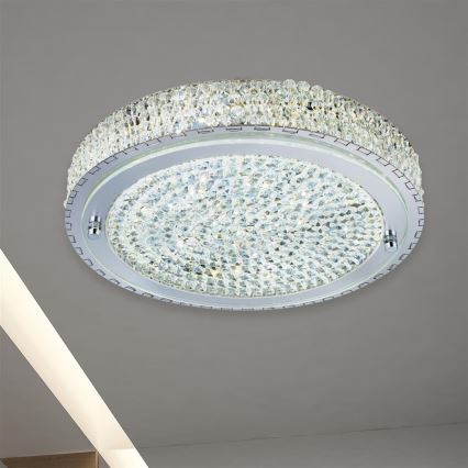 Searchlight - Plafón LED FLUSH LED/24W/230V diá. 40 cm cromo