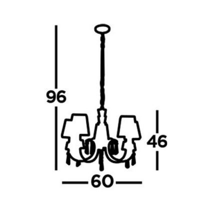 Searchlight - Lámpara colgante con cadena PORTICO 5xG9/33W/230V cromo brillante