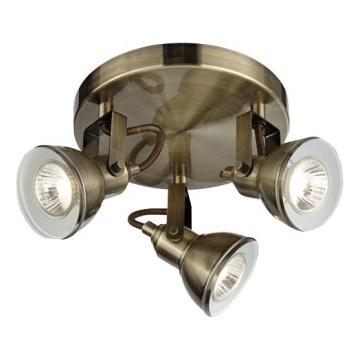 Searchlight - Foco FOCUS 3xGU10/50W/230V latón
