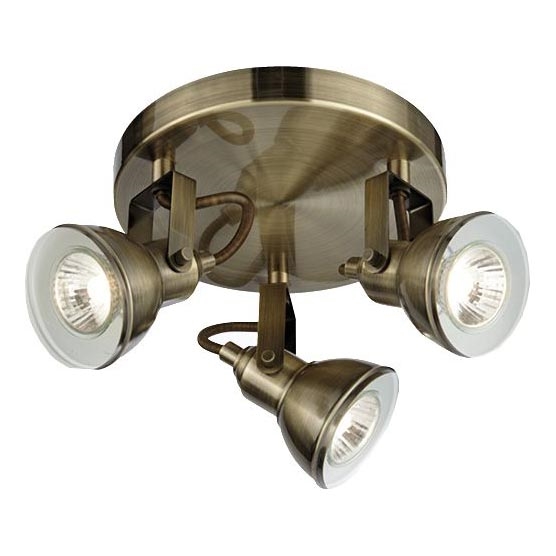 Searchlight - Foco FOCUS 3xGU10/50W/230V latón