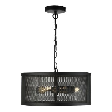 Searchlight - Lámpara colgante con cadena FISHNET 3xE27/60W/230V negro