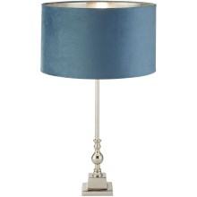 Searchlight - Lámpara de mesa WHITBY 1xE27/10W/230V azul/cromo