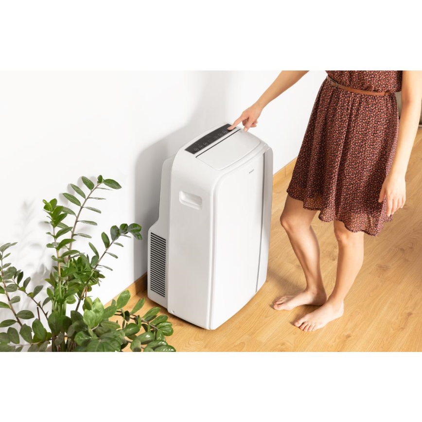 Sencor - Aire acondicionado móvil inteligente 3en1 con accesorios completos 1450W/230V 12000 BTU Wi-Fi blanco + control remoto